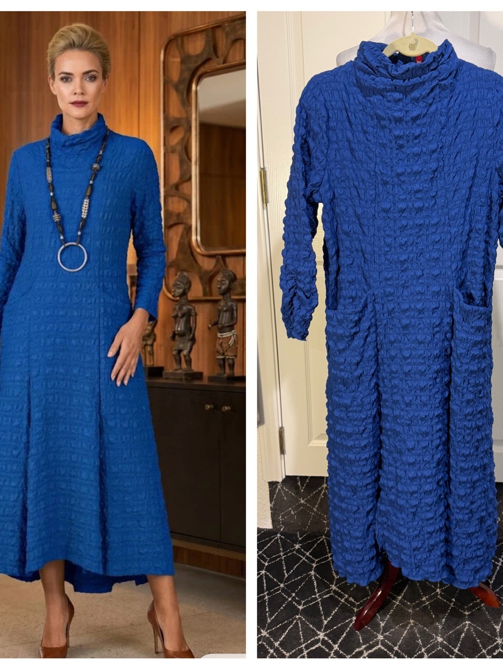 IC Collection Puckered Styling Dress-IC-6000D